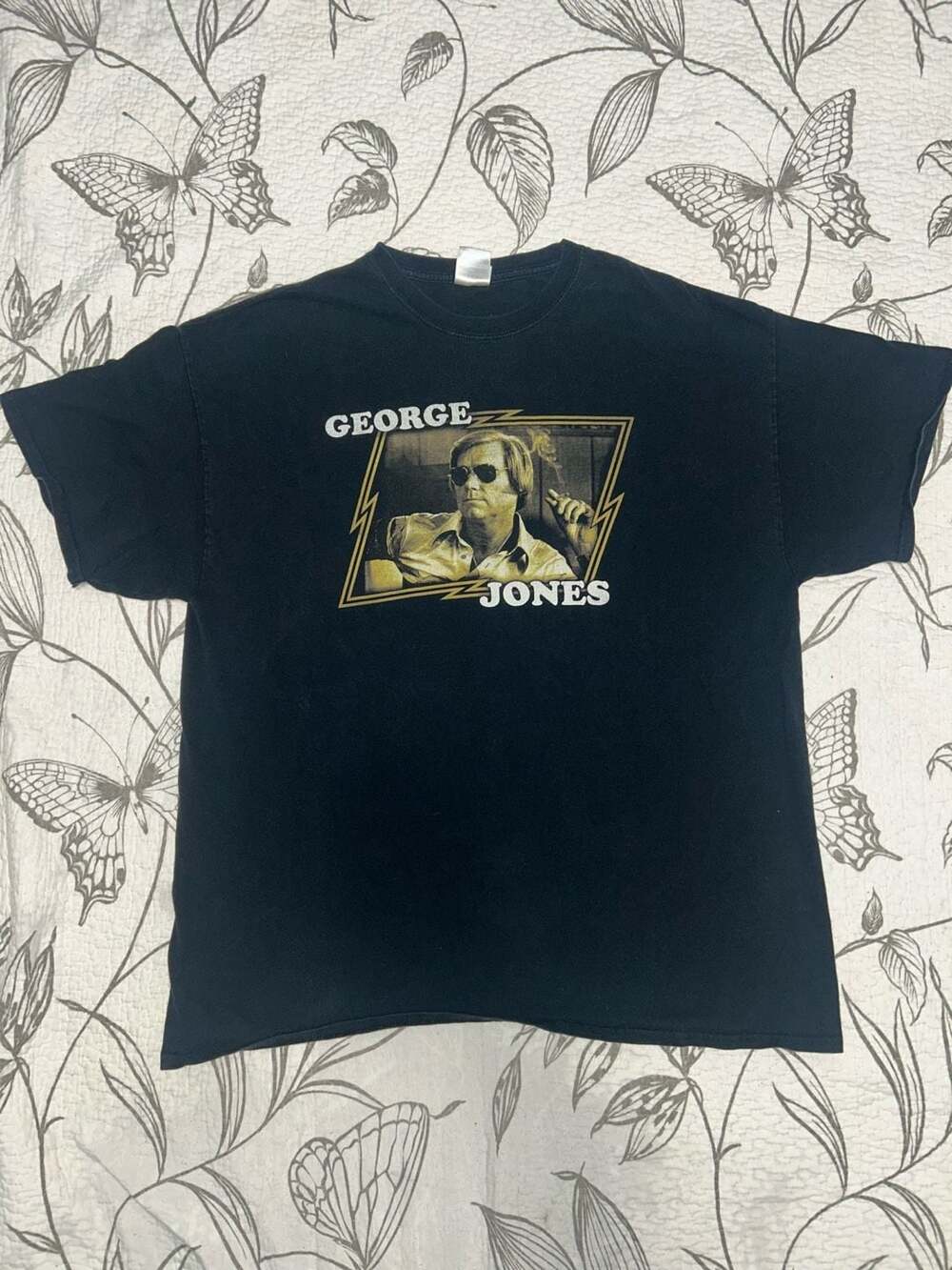 Gildan George Jones Black Graphic T-Shirt
